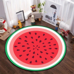Arbuusi &uuml;mmargune vaip flanellist suvine puuvilja piirkonnamatt pehme libisemiskindel vaipkate p&otilde;randamatt magamistoa elutoa kaunistuseks 80x80cm