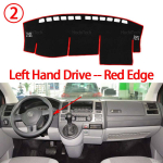 Volkswagen VW Transporter T5 Caravell 2004-2015 jaoks Libisemisvastane Matt Armatuurlaua Kate Padi P&auml;ikesekaitse Armatuurimatt Vaip Autotarvikud Red Edge