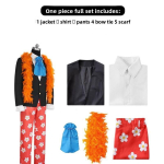 Brook Cosplay Kost&uuml;&uuml;m Pol&uuml;esterkangast Anime Konventsioonideks Flower,S