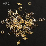 1 Box Rivet Metal Nail Studs Seashell Feather Star Moon 3D Nail Art Decoration manik&uuml;&uuml;r MR-01