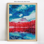 Teemanttikandid Maastik Teemantmaal T&auml;isekraan Meri t&auml;is&uuml;mar ristpistes 20X30CM