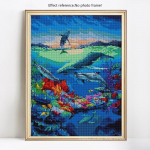 Teemanttikandid maastik Teemantmaaling Ring Saabumine Teemantmosaiik T&auml;ieliku paigutusega rhinestone 20X30CM