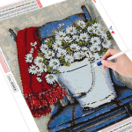 Teemantmaal &uuml;mmarguste kivikividega Lillede teemanttikandid Teemantvitriin j&otilde;ulukaunistus 20X30CM