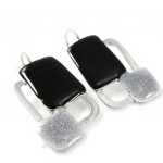 NOA [H1919] - Boucles Cr&eacute;ateur 'Coloriage' noir gris must