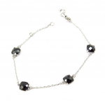 Les Tr&eacute;sors De Lily [K3424] - Bracelet Argent 'Unique' noir must