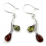 Les Tr&eacute;sors De Lily [N2257] - Silver Sleepers 'Inspiration' roheline konjakist merevaik (roodiumiga kaetud) - 27x8 mm h&otilde;be