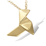 Les Tr&eacute;sors De Lily [P1166] - Pendentif Plaqu&eacute; Or 'Origami' dor&eacute; (cocotte traditionnelle) - 12x12 mm kuld