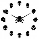Erinevad koljupead DIY &otilde;uduskunsti seinakunst hiiglaslik seinakell suure n&otilde;elaga zombipeadega suur seinakell 47 Inch must