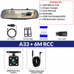 E-ACE auto-DVR peegli armatuurkaamera kahe objektiiviga tahavaate FHD 1080P automaatne armatuurkaamera videosalvesti registreerija No TF Card