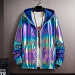 Naiste &uuml;lisuured topid Suvised lahedad helkursumma kaitse Tuulekindel Windcheater Fashion Mitmev&auml;rviline veekindel vihmamantel Kapuutsiga jope naistele 7XL