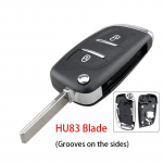 2/3 nupud CE0536 modifitseeritud klappv&otilde;tme kest VA2/HU83 labaga, mis sobib Peugeot 107 207 307 307S 308 407 607/Citroen C2 C3 C4 C5 C6 C8 VA2 jaoks 2 Buttons HU83 Blade
