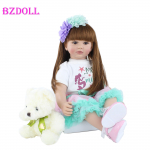 BZDOLL 60 cm pehmest silikoonist vin&uuml;&uuml;list printsessinukk lastele Taass&uuml;ndinud v&auml;ikelapsele Printsess beebidele m&otilde;eldud nukkm&auml;nguasi t&uuml;drukule moe s&uuml;nnip&auml;evakingitus 60cm Doll, Brown eyes
