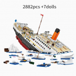 LOZ 2882tk Mini City RMS Titanic Ship Suur kruiisilaev Ehitusplokid Kuulsad Filmid Paat Kaunista Koguge figuurid Tellised M&auml;nguasi lastele