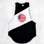 Muscleguysi meeste mugav hingav treeningvest Sport vabaaja tr&uuml;kkimisega paagid Mood Kulturism Lihased Varrukateta meeste T-s&auml;rk M must