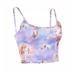 Seksikas Slim Sling Angel Print Summer Camisole Naiste seksikas t&auml;navar&otilde;ivas L&uuml;hike k&auml;rbitud nabaga rinnahoidja top S sinine