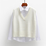 Mood s&uuml;gisene naiste kampsun vest V kaelusega varrukateta l&uuml;hike pullover kampsun avara kootud vest Naiste kampsun kootud kampsunid 22783 OneSize imetlus