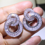 Drop Shipping unikaalne Choucongi luksuslik ehe 925 Sterling H&otilde;bedane T-l&otilde;ikega t&auml;iesti selge valge 5A CZ l&otilde;pmatuse ringikujuline k&otilde;rvar&otilde;ngas naistele valge