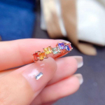 Bella Box uus moodne roosa kullav&auml;rvi pulmatseremoonia peotseremoonia naiste geomeetrilise kujuga tsirkoonkivist lihtsad stiilsed aksessuaarid naistele Adjustable Opening