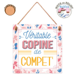 Les Tr&eacute;sors De Lily [R3914] - puidust tahvel  V&eacute;ritable Copine de Compet  kujuga - 18x18 cm mitmev&auml;rviline