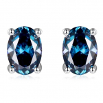 925 Sterling h&otilde;bedane ovaalne 2 kate v&auml;rviline moissanite 100 % testi l&auml;binud Teemantk&otilde;rvar&otilde;ngad naistele meestele kingitus 1CTx2PCS