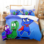 3D Rainbow Friends voodipesukomplektid tekikott koos padjap&uuml;&uuml;riga, kaheinimesevoodi, t&auml;issuuruses kuninganna voodiriided voodipesu AU Queen 210x210