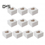 10 tk Tugevalt laaditav pagari&auml;ri pakkekarp Tugev ja praktiline pulma Valentinip&auml;eva kondiitritoober s&uuml;dameaknaga S valge