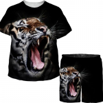 Tiigri T-s&auml;rk Laste Riided Lastele Suvine Mood l&uuml;hikeste varrukatega dressikomplekt Loomade 3D Prinditud Poistele Armsad T&uuml;druku T-s&auml;rgid/Shordid/Komplektid 150
