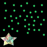 Ramidos 100 PC Kids Magamistoa luminofoorlamp, Glow In The Dark Stars seinakleebised One Size sinine