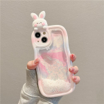 3D Liquid Quicksand Bling Glitter Cute Pig Funny Rabbit Multifilmi telefoni&uuml;mbris iPhone 14 13 12 11 Pro Max pehme tagakaane &uuml;mbris For iPhone 12 Pro