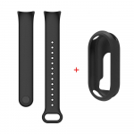 Silikoonist kaitse&uuml;mbris + rihm Xiaomi Mi Band 8 nutika k&auml;ev&otilde;ru k&auml;ev&otilde;ru jaoks Xiaomi Mi Band 8 must