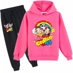 Fashion Me Contro Te Tr&uuml;kitud Kids Hoodies P&uuml;ksid 2tk Komplekt Poistele T&uuml;drukutele Kapuutsiga Pullover Jooksup&uuml;ksid Vabaaja riietus 130 p&auml;rsia roosi v&auml;rv