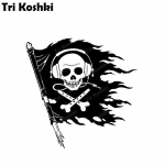 Tri Koshki KCS517 pealuu piraatlipu autokleebis PVC kleebised Mootorratta kleebis auto veoauto kaitseraua s&uuml;learvuti k&uuml;lmkapi seinal 12cm -S