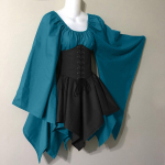Uus Womew keskaegne kost&uuml;&uuml;mikleit k&uuml;lmade &otilde;lgadega Maxi Vintage Renaissance Cosplay kleit Seotav korsett v&ouml;&ouml;kohalt plusssuuruses XXXXXL