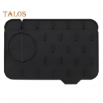 Vee &auml;ravoolumatt Paindlik, pingutust s&auml;&auml;stev, l&otilde;igatud, vastupidav kaldega soonega disain valamukuivatusalus Kodutarvikud must