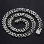 H&otilde;bedane k&otilde;rge Poola roostevabast terasest l&uuml;likett meestele kaelakeede ehted Width 8MM+Chain 45.72CM
