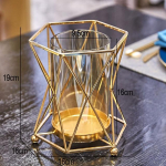 Kuldne vaas metallist lillepott Lilleline lilleseade, kaetud sulamist klaasist vaasid lauakaunistus Moodne luksuslik kodukaunistus 14.5&times;14.5