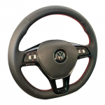 Auto rooliratta punutise kate must kunstnahk Volkswagen VW Golf 7 Mk7 Touran Up uus Polo Jetta Passat B8 jaoks Red Blue Thread