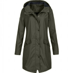 Naiste Solid Rain Outdoor Plus Size kapuutsiga vihmamantel Tuulekindel pikk jakk XXXL armee roheline v&auml;rv
