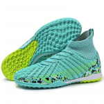 32-45unisex Jalgpallijalatsid K&otilde;rge &uuml;laosaga elastsed sokid PVC kummist pehme p&otilde;hjaga TFFjalgpallijalatsid Meeste spetsiaalsed lastev&otilde;istlused Jalgpallijalatsid 34 valge