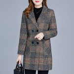 &Uuml;likond Ruuduline villane jope s&uuml;gistalvine &otilde;huke pikkade varrukatega v&auml;lisriided, 5xl naiste universaalne mantel XXXL