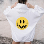V&auml;rviline SMILE naerun&auml;gu Pusa Naiste Pusad Pusad Pullovers Moodne graafika puhas puuvillane Streetwear top džemprid sobivad kapuutsid M