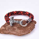 Meeste roostevabast terasest Viking Thor 'S Hammer vihmavari, k&ouml;iega punutud k&auml;ev&otilde;ru, skaalaga s&otilde;lme k&auml;ev&otilde;ru 19CM