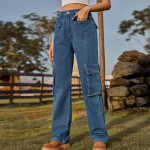 YYFS naiste vintage denim vabaaja &uuml;hev&auml;rvilised p&uuml;ksid, p&uuml;ksid ja kapriis S sinine