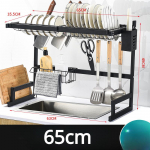 65 cm/85 cm kraanikausi kohal n&otilde;udekuivatusrest, n&otilde;ude t&uuml;hjendusrest koos n&otilde;udek&auml;snahoidjaga k&ouml;&ouml;gilaua korraldamiseks 65CM must