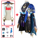 Scaramouche Wanderer Cosplay kost&uuml;&uuml;m Balladeer Kunikuzushi &auml;mbrik&uuml;bar Sumeru &uuml;likond Halloweeni peoriided L-(Full set+wig)