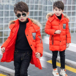 Winter Thicken Tuulekindel soe Lastemantel Veekindel laste V&auml;lisr&otilde;ivad Puuvillane t&auml;iteaine Rasked jakid poistele 4-14-aastastele 160CM