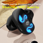 VAORLO Cool Breathing Light juhtmevabad k&otilde;rvaklapid k&otilde;rvaklambriga valutu kulumisk&otilde;rvatelefon Bluetooth 5.3 peakomplekt koos HD-mikrofoniga k&otilde;ikidele nutitelefonidele must