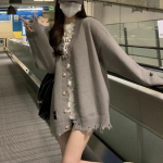 Lahtine kootud kampsun kampsun, naiste s&uuml;gis 2023 uus moebr&auml;nd Lahe mitmek&uuml;lgne disain Sense kampsun kampsun kardigan naiste topp One Size hall v&auml;rv