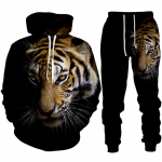 Isiksus Roaring Tiger 3D Prindiga meeste kapuuts/komplekt Lahedad dressipluusid + p&uuml;ksid, kost&uuml;&uuml;m, dressid, spordir&otilde;ivad, moer&otilde;ivad paarile 2XL