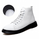 Ehtsast nahast meeste saapad S&uuml;gistalvised poolsaapad meeste kingad 35 valge